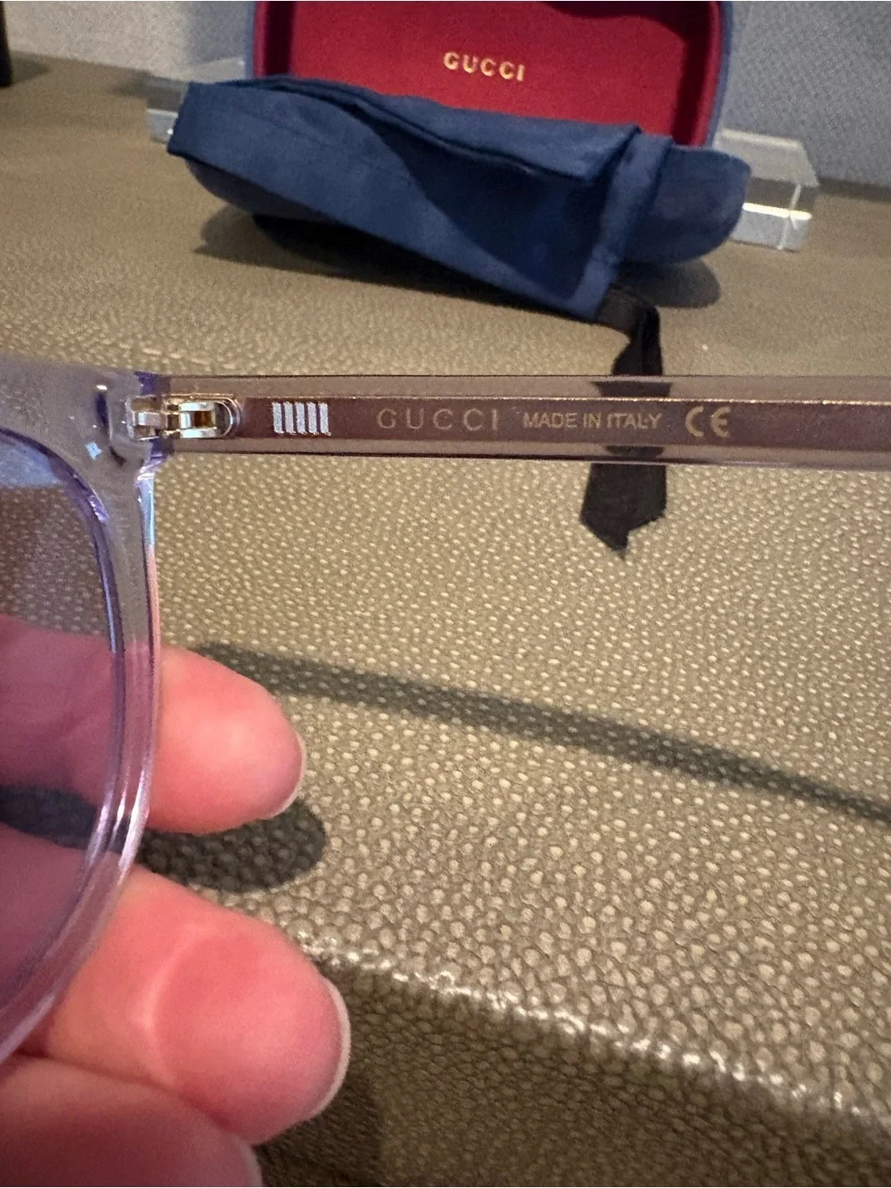 Gucci Purple & Clear Round Sunglasses